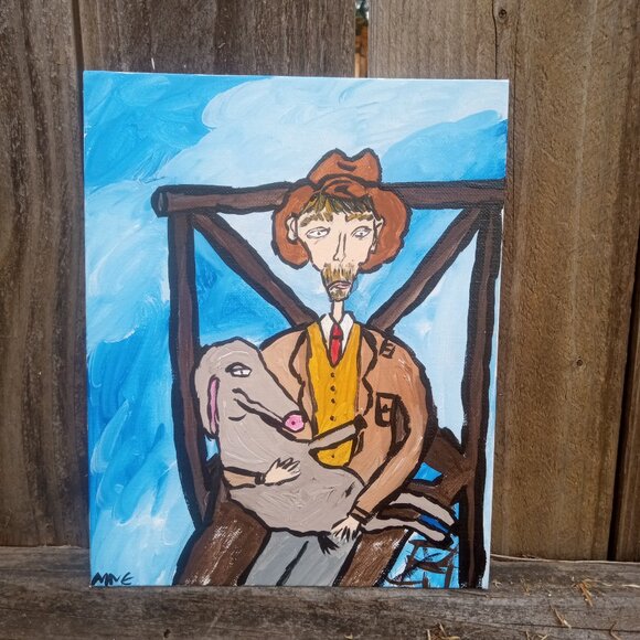 Man Holding Donkey Painting - Picture 8 of 8